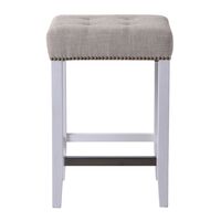 Canyon White Kitchen Stool - Natural Linen
