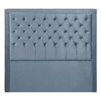 Blair Tufted Queen Bedhead - Dove Grey Velvet