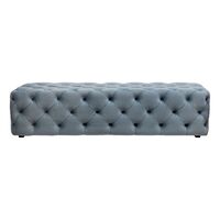 Blair Tufted Bench Ottoman - Dove Grey Velvet