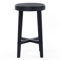 Cape Byron Rattan Kitchen Stool - Black
