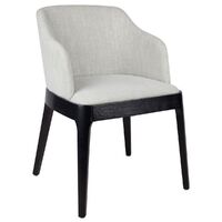 Hayes Black Dining Chair - Natural Linen