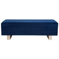 Carrie Storage Bench Ottoman - Navy Velvet