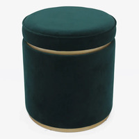 Totti Storage Stool - Forest Green Velvet