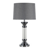 Figaro Table Lamp - Chrome base w Silver Shade