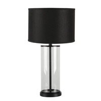Left Bank Table Lamp - Black w Black Shade