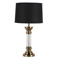 Figaro Table Lamp - Brass Base w Black  Shade