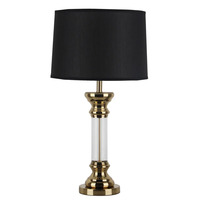 Figaro Table Lamp - Brass Base w Black Shade
