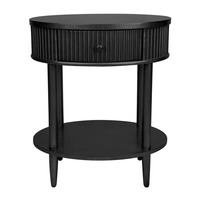 Arielle Oval Bedside Table - Black