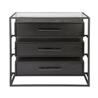 Vogue 3 Drawer Chest - Black