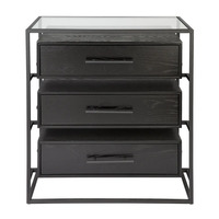Vogue Bedside Table - Large Black