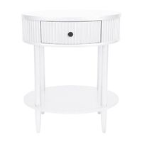 Arielle Oval Bedside Table - White