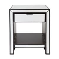 Sabrina Mirrored Bedside Table - Small Black