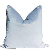 Sasha Square Feather Cushion - Dove Grey Velvet