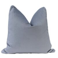 Sass Square Feather Cushion - Grey Velvet w Natural Linen