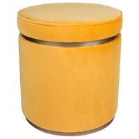 Totti Storage Stool - Yellow Velvet