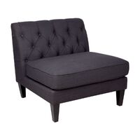 Tuxedo Tufted Occasional Slipper Chair - Charcoal Linen