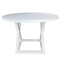 Deccan Round Dining Table - 1.2m White