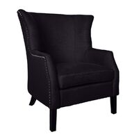 Kristian Wing Back Occasional Chair - Black Linen