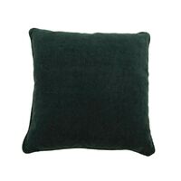 Serene Square Feather Cushion - Forest Green Chenille