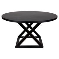 Deccan Round Dining Table - 1.4m Black
