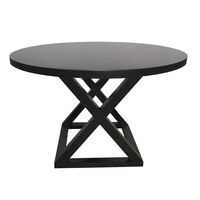 Deccan Round Dining Table - 1.2m Black