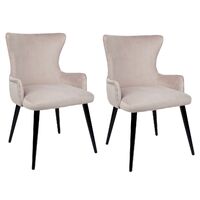 Dorsett Dining Chair Set of 2 - Taupe Velvet