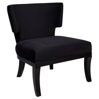 Odette Winged Occasional Chair - Black Velvet
