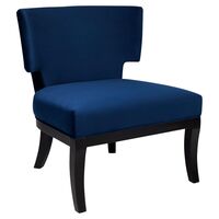 Odette Winged Occasional Chair - Navy Velvet