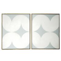 Wave Oil On Canvas Painting Set - Cool Grey