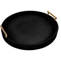 Palm Springs Round Tray - Medium Black