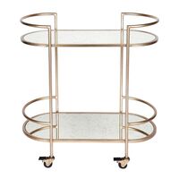 Southside Mirror Bar Cart - Antique Gold