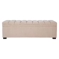 Soho Storage Bench Ottoman - Nude Velvet