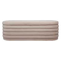 Demi Storage Bench Ottoman - Nude Velvet