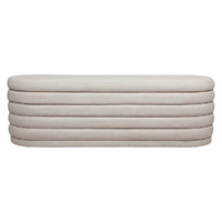 Demi Storage Bench Ottoman - Off White Linen