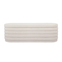 Demi Storage Bench Ottoman - White Boucle