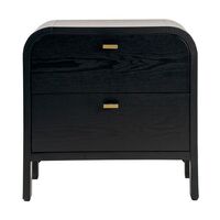 Chisholm Oak Bedside Table - Black