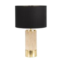 Paola Travertine Table Lamp - Black Shade