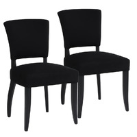 Noah Dining Chair Set of 2 - Black Cotton