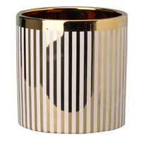 Herringbone Gold Planter Striped
