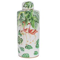Pink Flamingo Ginger Jar