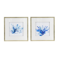 Set of 2 Blue Coral Framed Prints