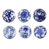 Aline Blue & White Decorator set of 6 balls