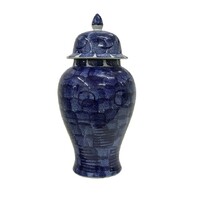 Blue & White Abstract Ginger Jar Tall