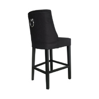 Cordelia Barstool Black with chrome ring
