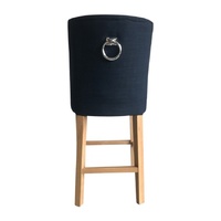 Cordelia Barstool French Navy with chrome ring