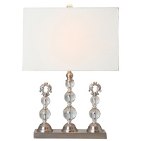 Trio Crystal Table Lamp w/Cream Shade decorator