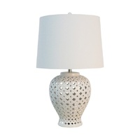 Lattice Tall Antique White Table Lamp