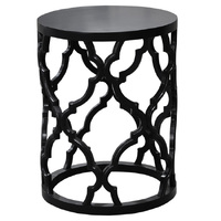 Mustique Side Table Black reclaimed timber