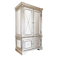 Mirrored Storage Cabinet Antique Ribbed