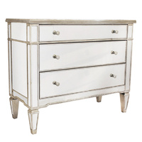 Mirrored 3 Drawer Chest Antique Ribbed